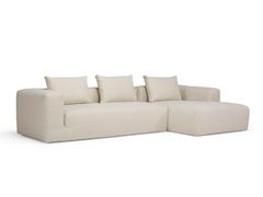 Divano in tessuto living con penisola a 3 posti&nbsp;MASSI+2 - H FURNITURE