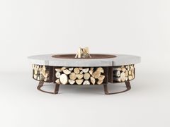 Braciere in acciaio inox e calcestruzzo&nbsp;ROUND CONCRETE - HETTA SUPPLY