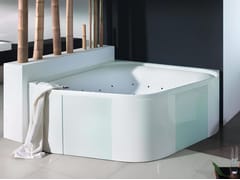 Vasca da bagno quadrata angolare in acrilico con idromassaggio ERGO+ - HOESCH DESIGN
