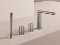 Miscelatore per vasca a 4 fori in acciaio inox con doccetta&nbsp;GENT GT073 - HOTBATH