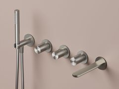 Set vasca a muro termostatico in acciaio inox con doccetta&nbsp;GENT GT7072 - HOTBATH