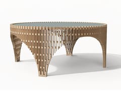 Tavolino da caff� basso in rovere massello con piano in Fenix-NTM�&nbsp;COLIS�E - IBRIDE