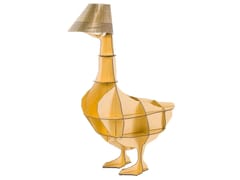 Lampada da terra a LED in HPL con presa USB&nbsp;JUNON GOLD - IBRIDE