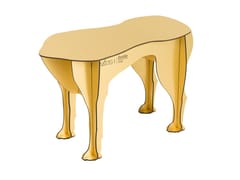 Sgabello basso in HPL&nbsp;SULTAN GOLD - IBRIDE
