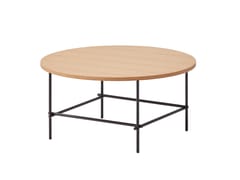 Tavolino rotondo basso in metallo con piano in legno NUC - INCLASS DESIGNWORKS