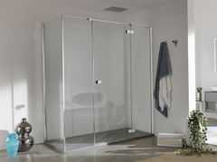 Porta battente con due elementi fissi per parete fissa&nbsp;AZURE - INDA�