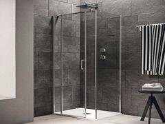 Porta a battente con due elementi fissi e parete fissa&nbsp;CLAIRE DESIGN - INDA�