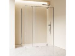 Porta battente con due elementi fissi per parete fissa&nbsp;PRAIA DESIGN - INDA�