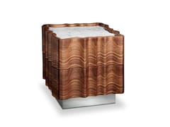 Comodino quadrato in noce con cassetti&nbsp;IL PEZZO 2 NIGHTSTAND - IL PEZZO MANCANTE