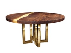 Tavolo rotondo su misura in noce&nbsp;IL PEZZO 6 ROUND TABLE - IL PEZZO MANCANTE