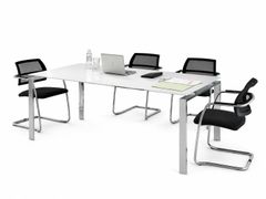 Scrivania rettangolare in vetro&nbsp;CUF MILANO - DORIA WHITE CHROME - ARCHIPRODUCTS.COM