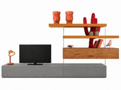 Parete attrezzata in legno e vetro&nbsp;LAGO - AIR - ARCHIPRODUCTS.COM