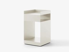 Tavolino in acciaio verniciato a polvere con ruote&nbsp;&TRADITION - ROTATE SC73 IVORY - ARCHIPRODUCTS.COM