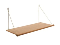 Mensola in rovere&nbsp;WE DO WOOD - LOOP SHELF OAK Brass - ARCHIPRODUCTS.COM