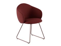 Sedia a slitta imbottita in tessuto con braccioli&nbsp;VOLTA ARMCHAIR SLED - INFINITI