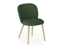 Sedia imbottita in tessuto&nbsp;VOLTA SIDE CHAIR WOODEN LEGS - INFINITI