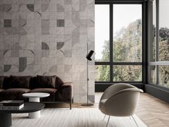 Carta da parati panoramica lavabile&nbsp;MOSAICO LUNARE - INKIOSTRO BIANCO