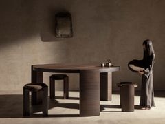 Sgabello in rovere con seduta imbottita&nbsp;HIKU - KANA