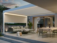 Pergola addossata bioclimatica in metallo a lamelle orientabili&nbsp;KEDRY NEOS - KE PROTEZIONI SOLARI