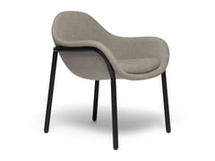 Poltroncina in tessuto con braccioli e base in metallo&nbsp;BOWLER - KVN DESIGN FURNITURE