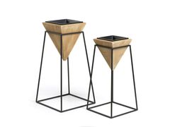 Set di fioriere in legno con base in metallo&nbsp;STARED - KAVE HOME S.L.U.
