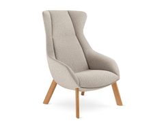 Poltrona a orecchioni in tessuto con base in legno&nbsp;TERRA LOUNGE - LD SEATING