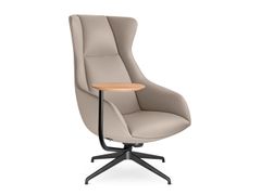 Poltrona girevole in pelle con tavolino&nbsp;TERRA LOUNGE - LD SEATING