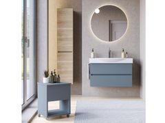 Mobile lavabo sospeso singolo in legno con lavabo integrato&nbsp;MANHATTAN M3 - LEGNOBAGNO
