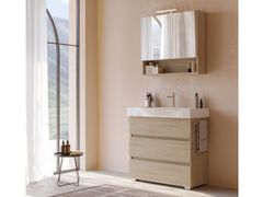 Mobile lavabo da terra singolo in legno con specchio&nbsp;MANHATTAN M4 - LEGNOBAGNO