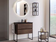 Mobile lavabo singolo da terra in legno con lavabo integrato&nbsp;PLATEA P3 - LEGNOBAGNO