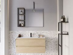 Mobile lavabo singolo in legno con lavabo integrato&nbsp;PLATEA P4 - LEGNOBAGNO
