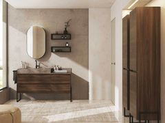 Mobile lavabo da terra in legno con lavabo integrato&nbsp;URBAN COMPONIBILE 01 - LEGNOBAGNO