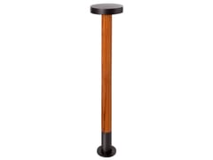 Paletto luminoso a LED in alluminio e teak&nbsp;PLIN ROUND WOOD 6.2 - L&L LUCE&LIGHT