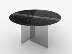 Tavolo rotondo da pranzo in vetro&nbsp;BRECCIA IMPERIALE - ACHERUNTIAGLASS