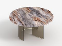 TAVOLINO DA CAFF� ROTONDO IN VETRO&nbsp;LUXURY GREY - ACHERUNTIAGLASS