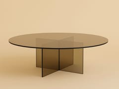 Tavolino basso in vetro&nbsp;ARKI - LEBANTO