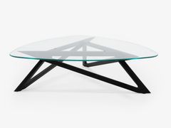 Tavolino triangolare in legno con piano in vetro&nbsp;ENN�A - ROSET SAS