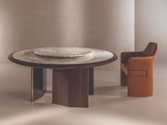Tavolo rotondo con Lazy Susan e piano in marmo&nbsp;SPECTRE - LONGHI