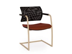 Sedia a sbalzo in rete con braccioli&nbsp;AIRE JR - LUXY