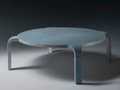 Tavolino rotondo basso in alluminio, sabbia e cemento&nbsp;SALTO BASSO - MAS DESIGN