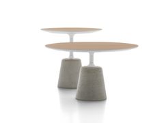 TAVOLINO DA CAFF� IN CEMENTO CON PIANO IN LEGNO&nbsp;ROCK TABLE MINI - MDF ITALIA