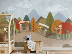 Carta da parati per bambini&nbsp;HAPPY TRAIN - MILLE997