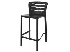 Sgabello alto in polipropilene con schienale&nbsp;OSLO - INTERNATIONAL TRADING