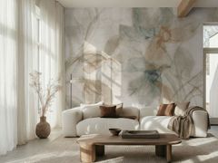 Carta da parati stampata in digitale con motivi floreali&nbsp;FLOATING PETALS - MURALS