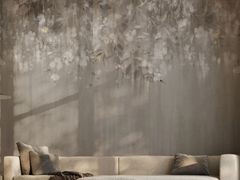 Carta da parati stampata in digitale con motivi floreali&nbsp;FLORAL SILHOUETTE - MURALS