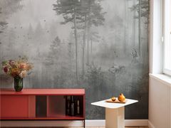 Carta da parati stampata in digitale con paesaggi&nbsp;PINE FOREST - MURALS