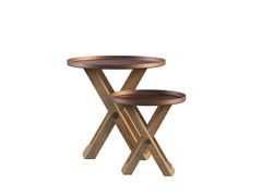 Tavolino da giardino rotondo in acciaio inox e legno&nbsp;KORA - SUPERCOSMIC PORTUGAL UNI LDA