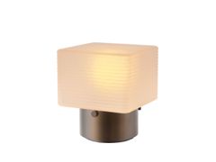 Lampada da tavolo a LED a batteria in vetro soffiato e ottone&nbsp;CORNER LIGHT - NEOZ LIGHTING