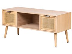 Mobile TV a 2 cassetti in legno e rattan&nbsp;AKITA - NORDLYS