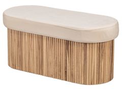 Panca contenitore in legno e velluto beige&nbsp;BAOTSU - NORDLYS
